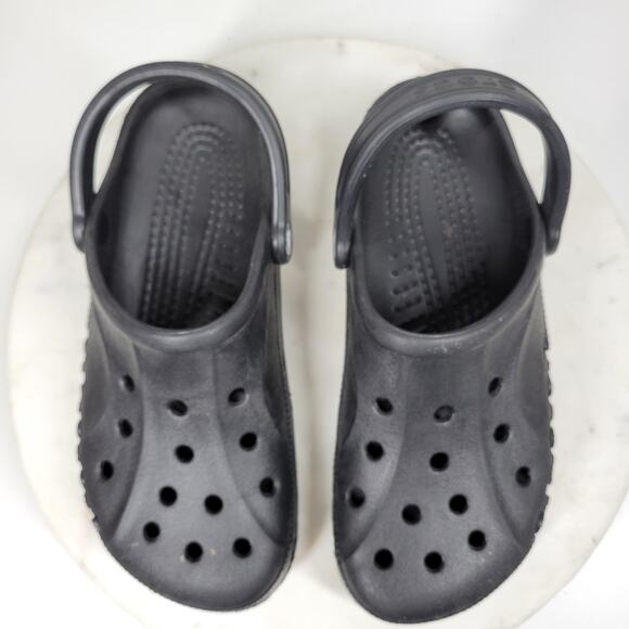 Crocs Baya Clog Sandals  M7/ W9‎ Black Spell Out Waterproof Lightweight Crossite - Picture 4 of 13